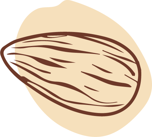 Almond graphic with biege background Logo